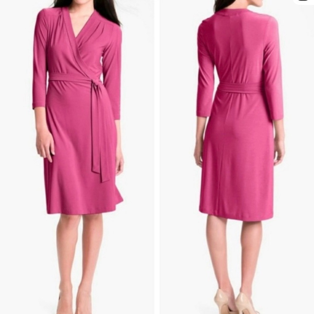 Alex and Ava bright pink wrap around 3/4 sleeves size XL